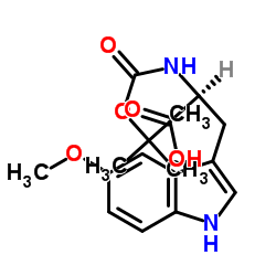 (S)-2-((叔丁氧基羰基)氨基)-3-(5-甲氧基-1H-吲哚-3-基)丙酸结构式