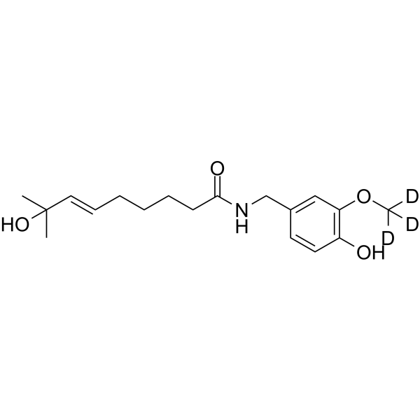 16-Hydroxy capsaicin-d3 Structure