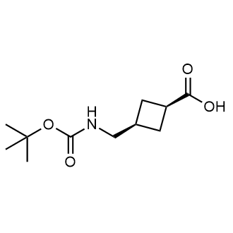 cis-3-[[[(1,1-Dimethylethoxy)carbonyl]amino]methyl]cyclobutanecarboxylic acid Structure