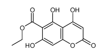 ethyl 4,5,7-trihydroxy-2-oxochromene-6-carboxylate Structure