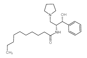N-[(1R,2R)-2-羟基-2-苯基-1-(1-吡咯烷甲基)乙基]-癸酰胺结构式