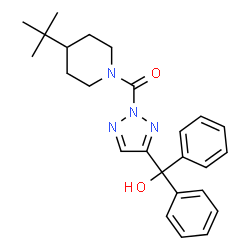 (4-tert-butylpiperidin-1-yl)-[4-[hydroxy(diphenyl)methyl]triazol-2-yl]methanone结构式