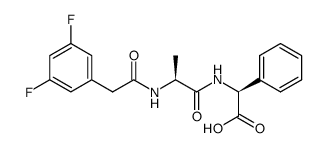 (2S)-N-[(3,5-二氟苯基)乙酰基]-L-丙氨酰基-2-苯基-甘氨酸结构式