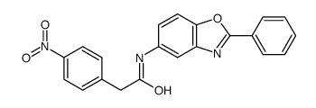 2-(4-nitrophenyl)-N-(2-phenyl-1,3-benzoxazol-5-yl)acetamide结构式
