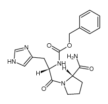 1-(Nα-benzyloxycarbonyl-histidyl)-proline amide结构式