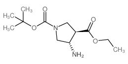 反式-4-氨基-1-n-boc-3-吡咯烷羧酸乙酯结构式