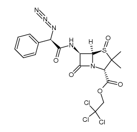 2,2,2-trichloroethyl (1S,3S,5R,6R,2'R)-6-(2'-azido-2'-phenylacetamido)-2,2-dimethylpenam-3-carboxylate, 1-oxide Structure