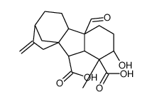 4aα-Formyl-2β-hydroxy-1β-methyl-8-methylenegibbane-1α,10β-dicarboxylic acid结构式