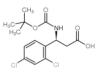 N-Boc-(S)-3-氨基-3-(2,4-二氯苯基)-丙酸结构式