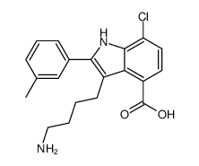 3-(4-aminobutyl)-7-chloro-2-(3-methylphenyl)-1H-indole-4-carboxylic acid结构式
