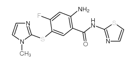 2-Amino-4-fluoro-5-[(1-methyl-1H-imidazol-2-yl)thio]-N-thiazol-2-ylbenzamide Structure