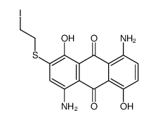4,8-diamino-1,5-dihydroxy-2-(2-iodoethylsulfanyl)anthracene-9,10-dione结构式