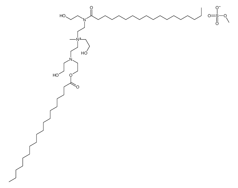 N-(2-羟乙基)-2-[(2-羟乙基)(十八烷酰基)氨基]-N-[2-[(2-羟乙基)[2-[(十八烷酰基)氧]乙基]氨基]乙基]-N-甲基-乙铵甲基硫酸盐结构式