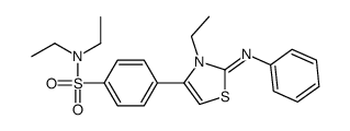 N,N-diethyl-4-(3-ethyl-2-phenylimino-1,3-thiazol-4-yl)benzenesulfonamide结构式