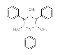 2,4,6-trimethyl-1,3,5-triphenyl-1,3,5,2,4,6-triazatriborinane结构式