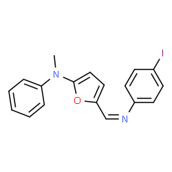 2-Furanamine,5-[[(4-iodophenyl)imino]methyl]-N-methyl-N-phenyl-结构式