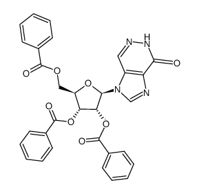 1-(2,3,5-tri-O-benzoyl-β-D-ribofuranosyl)imidazo[4,5-d]pyridazin-4-(5H)-one结构式