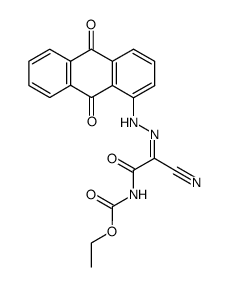 Ethyl 9,10-anthraquinon-1-ylhydrazonocyanacetylcarbamate结构式
