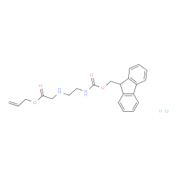 2-((2-((((9H-芴-9-基)甲氧基)羰基)氨基)乙基)氨基)乙酸乙酯盐酸盐结构式