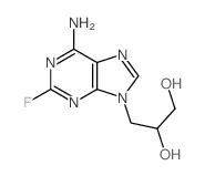 3-(6-amino-2-fluoro-purin-9-yl)propane-1,2-diol结构式