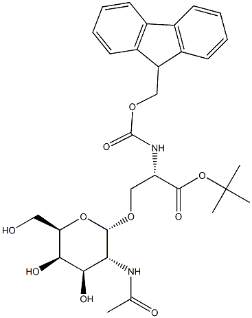 O-[2-(乙酰氨基)-2-脱氧-ALPHA-D-吡喃半乳糖基]-N-[(9H-芴-9-基甲氧基)羰基]-L-丝氨酸叔丁酯图片