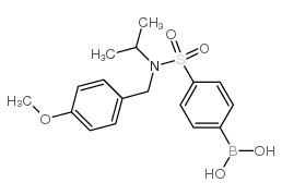 4-[N-异丙基-N-(4-甲氧基苄基)磺酰基]苯硼酸结构式