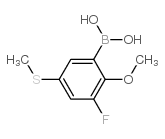 3-氟-2-甲氧基-5-甲基硫代苯硼酸结构式