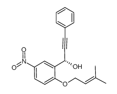 (1S)-(-)-1-{2-[(3-methylbut-2-en-1-yl)oxy]5-nitrophenyl}-3-phenylprop-2-yn-1-ol结构式