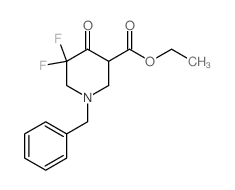 1-苄基-5,5-二氟-4-氧代-哌啶-3-甲酸乙酯结构式
