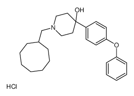 1-(Cyclooctylmethyl)-4-(4-phenoxyphenyl)-4-piperidinol hydrochlor ide (1:1)结构式