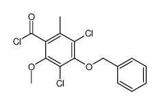 3,5-dichloro-2-methoxy-6-methyl-4-phenylmethoxybenzoyl chloride结构式
