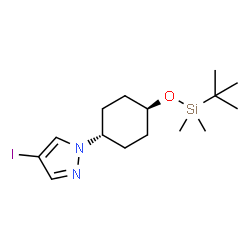 1-[反式-4-[[((1,1-二甲基乙基)二甲基甲硅烷基]氧基]环己基] -4-碘-1H-吡唑结构式