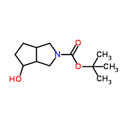 六氢-4-羟基环戊二烯并[C]吡咯-2(1H)-羧酸叔丁酯结构式