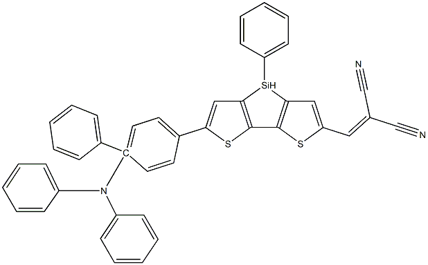 2-(6-(4-(二苯氨基)苯基)-4,4'-二苯基二硫代[3,2-b:2',3'-d]硅氧基-2-基)-亚甲基丙二腈结构式