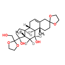 11,17,21-三羟基-孕烯-5-烯-3,20-二酮-d4 3,20-二亚乙基缩酮结构式