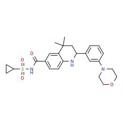 N-(环丙烷磺酰基)-4,4-二甲基-2-[3-(吗啉-4-基)苯基]-1,2,3,4-四氢喹啉-6-甲酰胺结构式