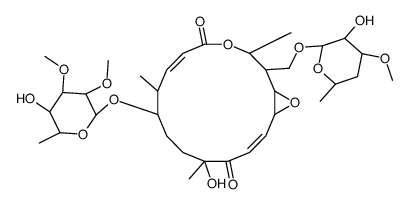 (6E,14Z)-12-hydroxy-9-[(2R,3R,4R,5R,6R)-5-hydroxy-3,4-dimethoxy-6 -methyl-tetrahydropyran-2-yl]oxy-2-[[(2R,3R,4S,6R)-3-hydroxy-4-me thoxy-6-methyl-tetrahydropyran-2-yl]oxymethyl]-3,8,12-trimethyl-4 ,17-dioxabicyclo[14.1.0]heptadeca-6,14结构式