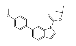 1-tert-butoxycarbonyl-6-(4-methoxyphenyl)indole结构式