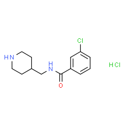 3-氯-N-(4-哌啶基甲基)苯甲酰胺盐酸盐结构式