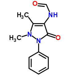 4-甲酰氨基-1,2-二氢-1,5-二甲基-2-苯基-3H-吡唑-3-酮结构式