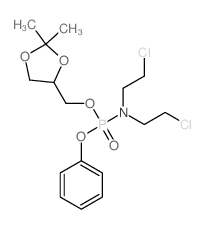 2-chloro-N-(2-chloroethyl)-N-[(2,2-dimethyl-1,3-dioxolan-4-yl)methoxy-phenoxy-phosphoryl]ethanamine结构式