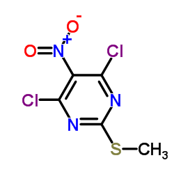 2-甲硫基-4,6-二氯-5-硝基嘧啶结构式