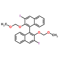 (S)-3,3'-二碘-2,2'-双(甲氧基甲氧基)-1,1'-联萘酚结构式