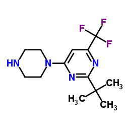 2-叔丁基-4-(1-哌嗪)-6-三氟甲基嘧啶结构式