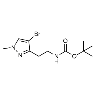 (2-(4-溴-1-甲基-1H-吡唑-3-基)乙基)氨基甲酸叔丁酯结构式