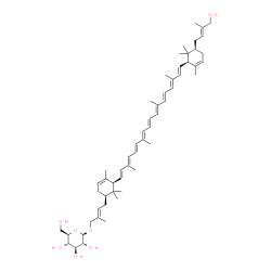 2-[4-(β-D-Glucopyranosyloxy)-3-methyl-2-butenyl]-2'-(4-hydroxy-3-methyl-2-butenyl)-ε,ε-carotene Structure