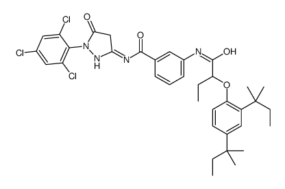3-[2-[2,4-二(2-甲基丁烷-2-基)苯氧基]丁酰基氨基]-N-[5-氧代-1-(2,4,6-三氯苯基)-4H-吡唑-3-基]苯甲酰胺结构式