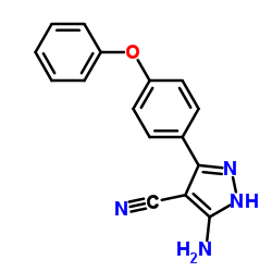 3-氨基-4-氰基-5-(4-苯氧基苯基)吡唑结构式