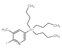 2-Fluoro-3-methyl-5-(tributylstannyl)pyridine Structure
