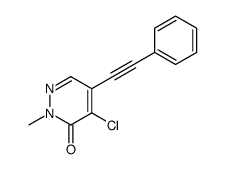 4-chloro-2-methyl-5-(2-phenylethynyl)pyridazin-3-one结构式